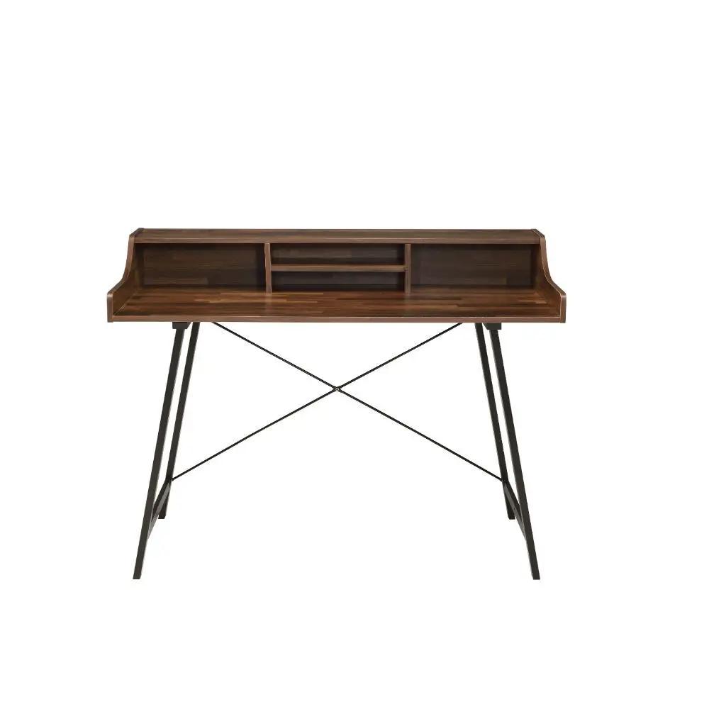 Sange - Writing Desk With USB - Walnut & Black by Unique Piece Furniture