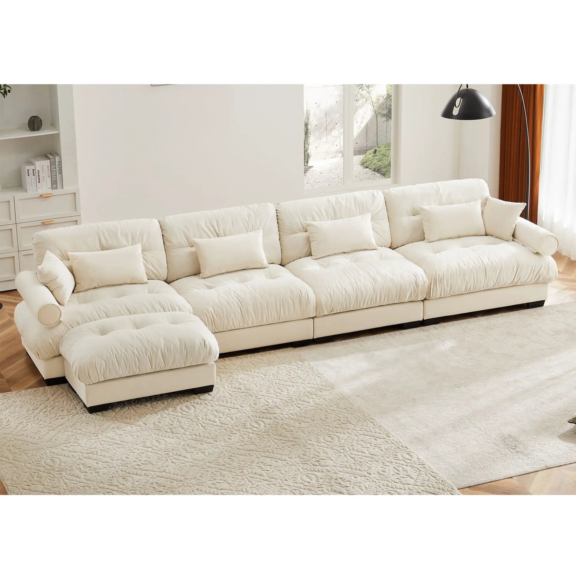 Super Comfort Oversized Modular Sectional Sofa With Movable Ottoman by Unique Piece Furniture