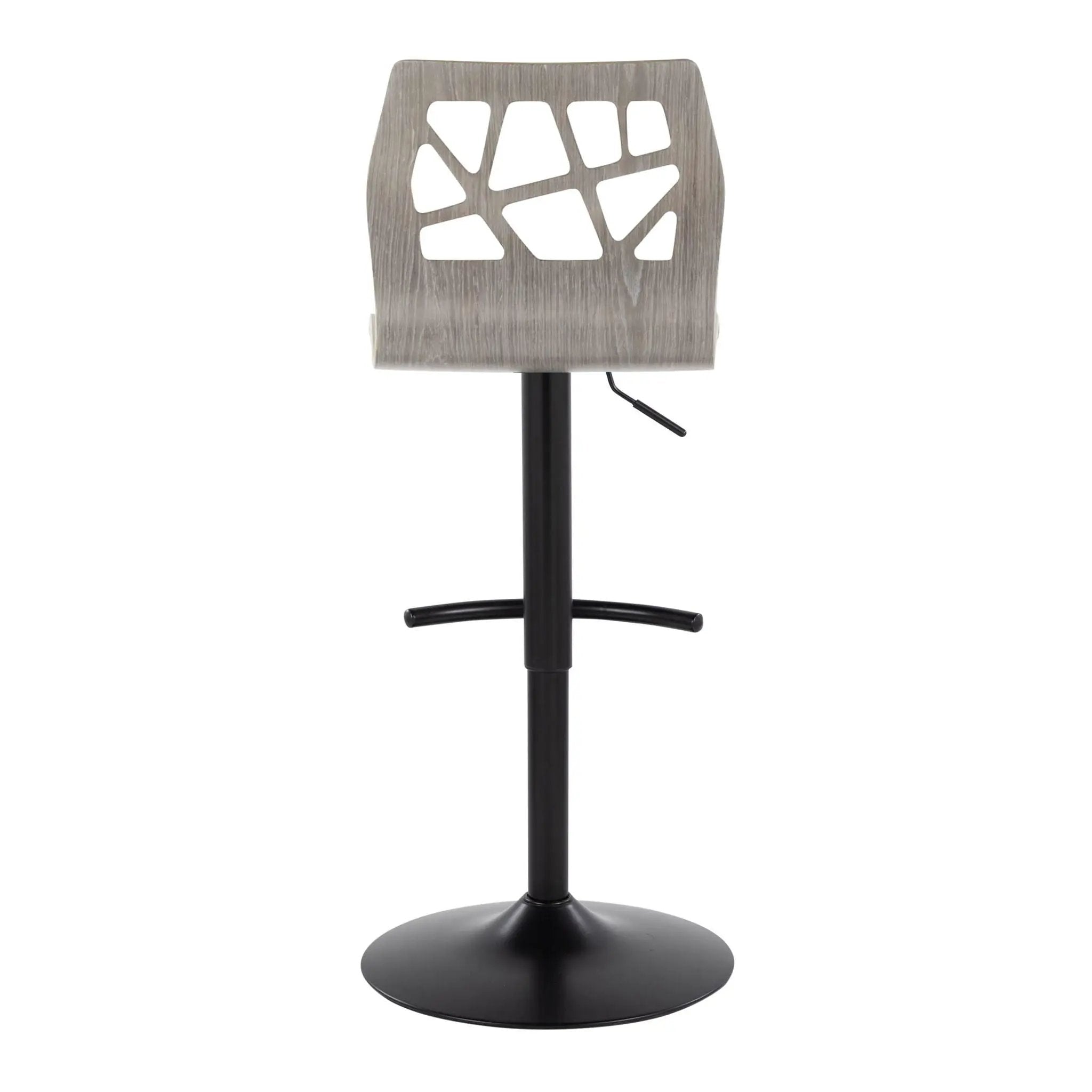 Folia - Contemporary Adjustable Barstool With Swivel With Rounded T Footrest (Set of 2) by Unique Piece Furniture