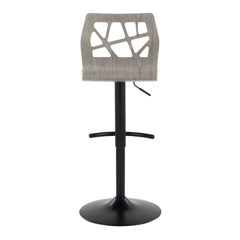 Folia - Contemporary Adjustable Barstool With Swivel With Rounded T Footrest (Set of 2) by Unique Piece Furniture