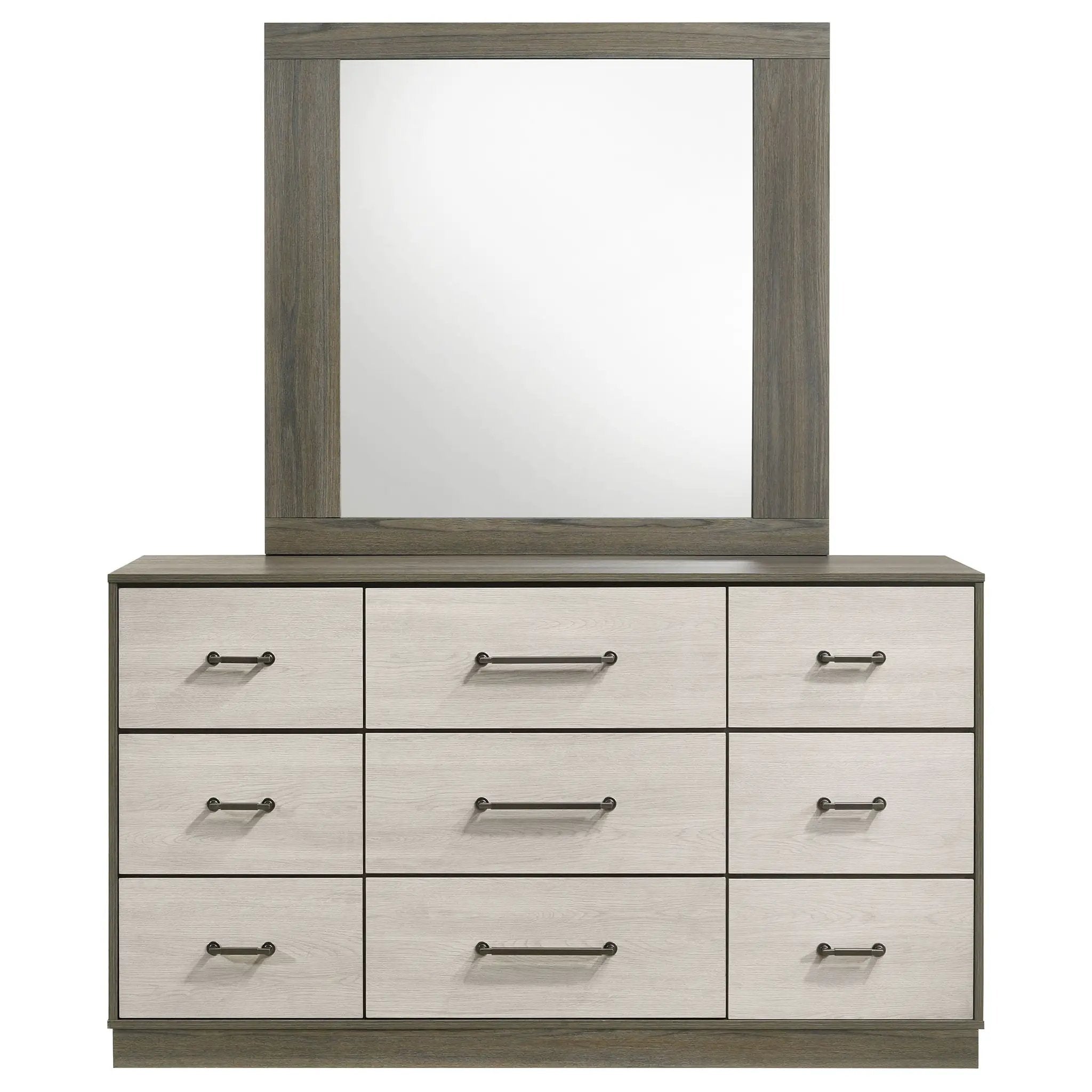Fenwick 9-drawer Dresser with Mirror Grey Oak by Unique Piece Furniture