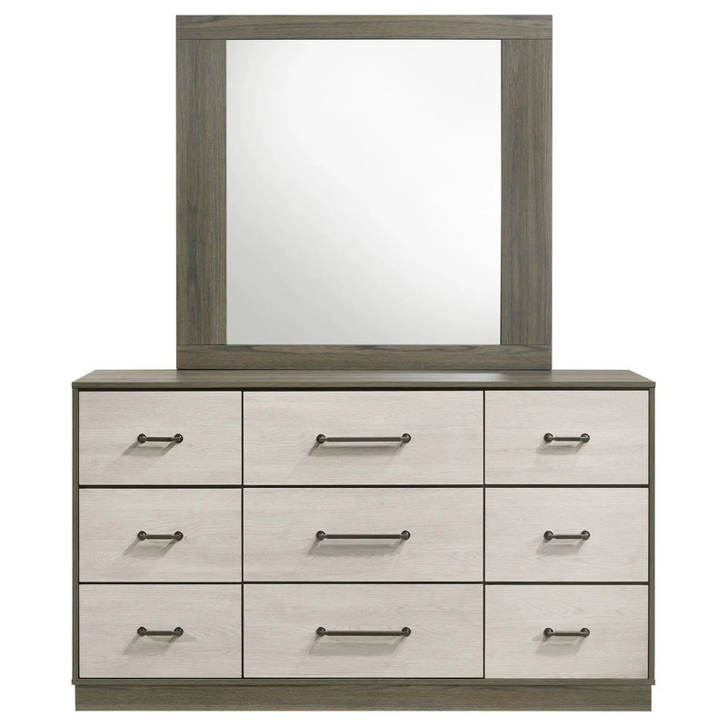 Fenwick 9-drawer Dresser with Mirror Grey Oak by Unique Piece Furniture
