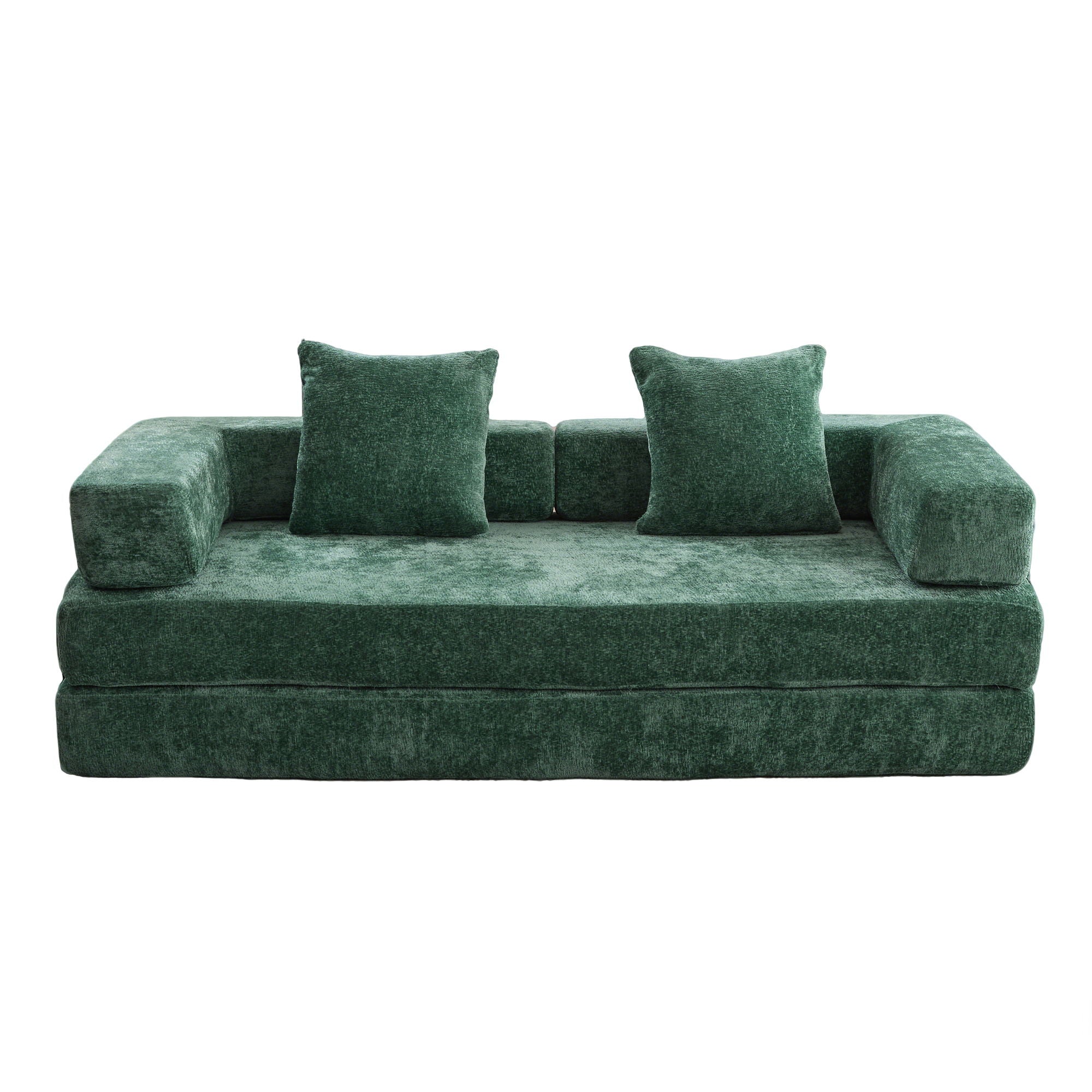 Convertible Floor Sofa Bed With Pillow Back Support Armrest by Unique Piece Furniture