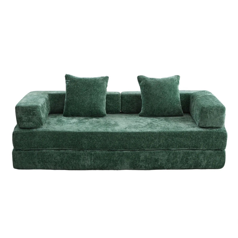 Convertible Floor Sofa Bed With Pillow Back Support Armrest by HouseOfZazla