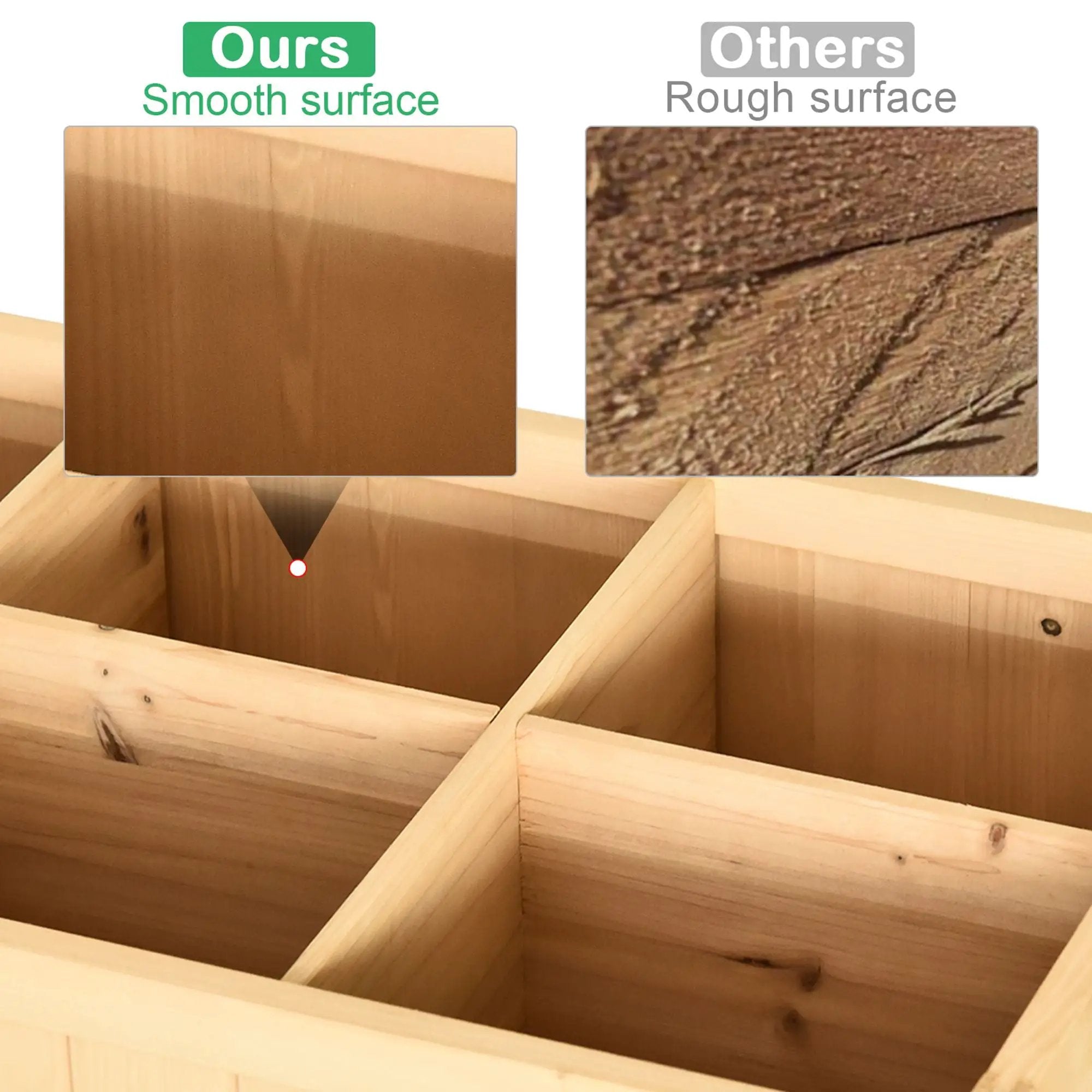 Outsunny 43" Wooden Raised Garden Bed with 8 Pockets and Shelf by HouseOfZazla