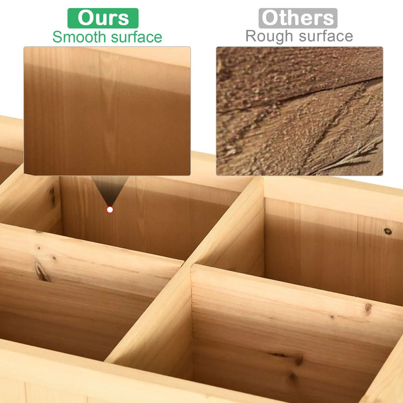Outsunny 43" Wooden Raised Garden Bed with 8 Pockets and Shelf by HouseOfZazla