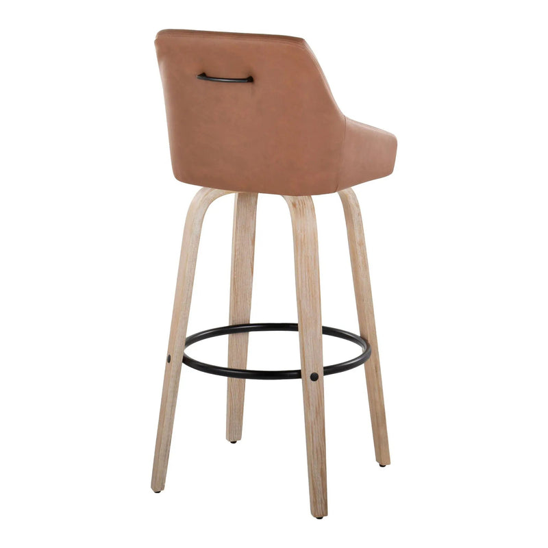 Hannah - Transitional Fixed Height Barstool With Swivel With Round Footrest (Set of 2) by Unique Piece Furniture