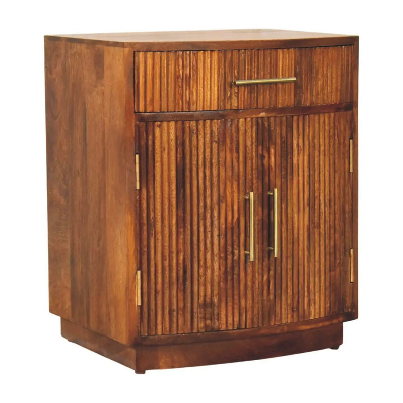 Solid Wood Milan Fluted Bedside Cabinet by HouseOfZazla