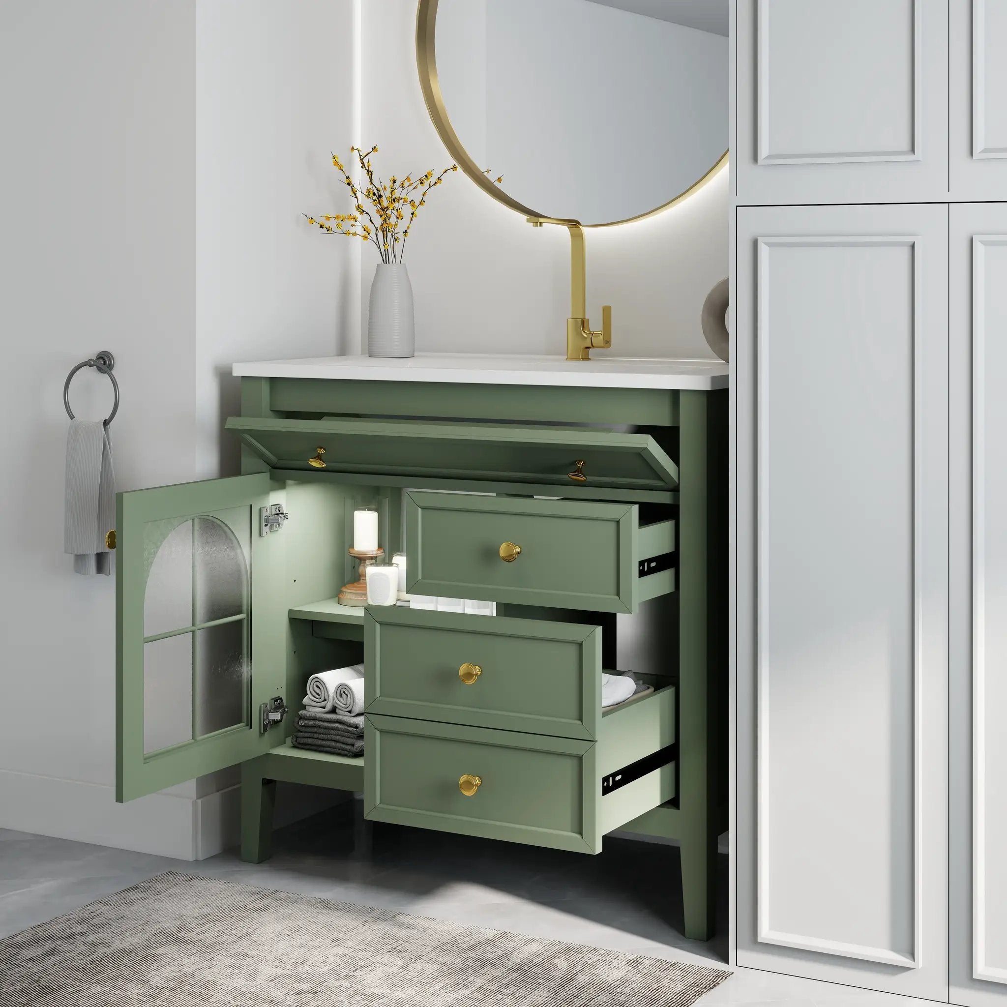 35.6" Mid-Century Bathroom Vanity Sink by HouseOfZazla