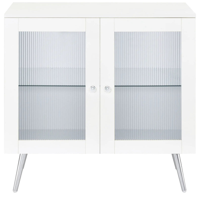 Nieta 2-door Engineered Wood Accent Cabinet White High Gloss by Unique Piece Furniture