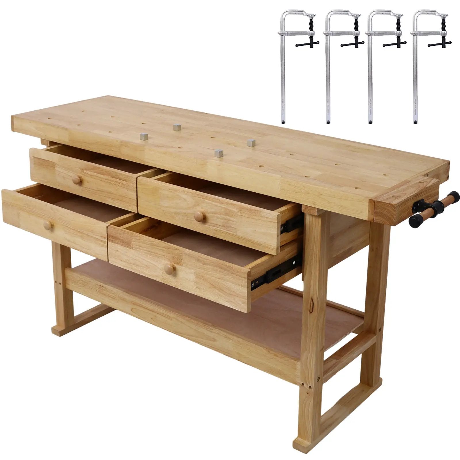 60-Inch Workbench with 4 Drawers and Bar Clamps by HouseOfZazla