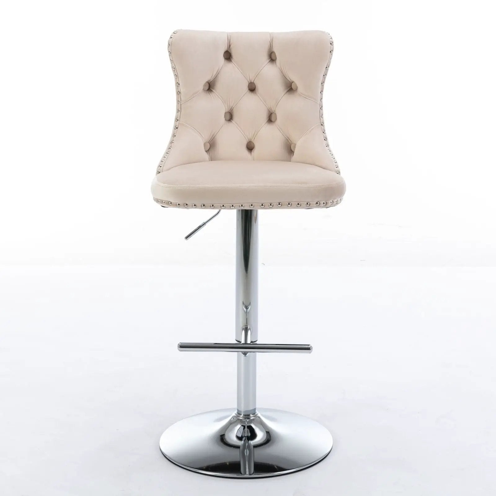 Swivel Barstools Adjusatble Seat Height From 25-33", Modern Upholstered Base Bar Stools With Backs Comfortable Tufted For Home Pub And Kitchen Island (Set of 2) by Unique Piece Furniture