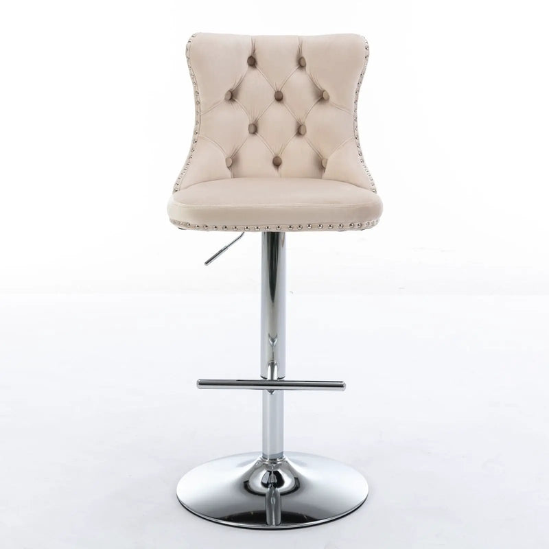 Swivel Barstools Adjusatble Seat Height From 25-33", Modern Upholstered Base Bar Stools With Backs Comfortable Tufted For Home Pub And Kitchen Island (Set of 2) by Unique Piece Furniture