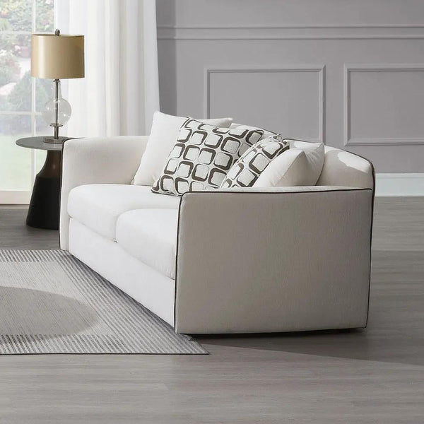 Yolanda - Loveseat With 4 Pillows - Beige Chenille