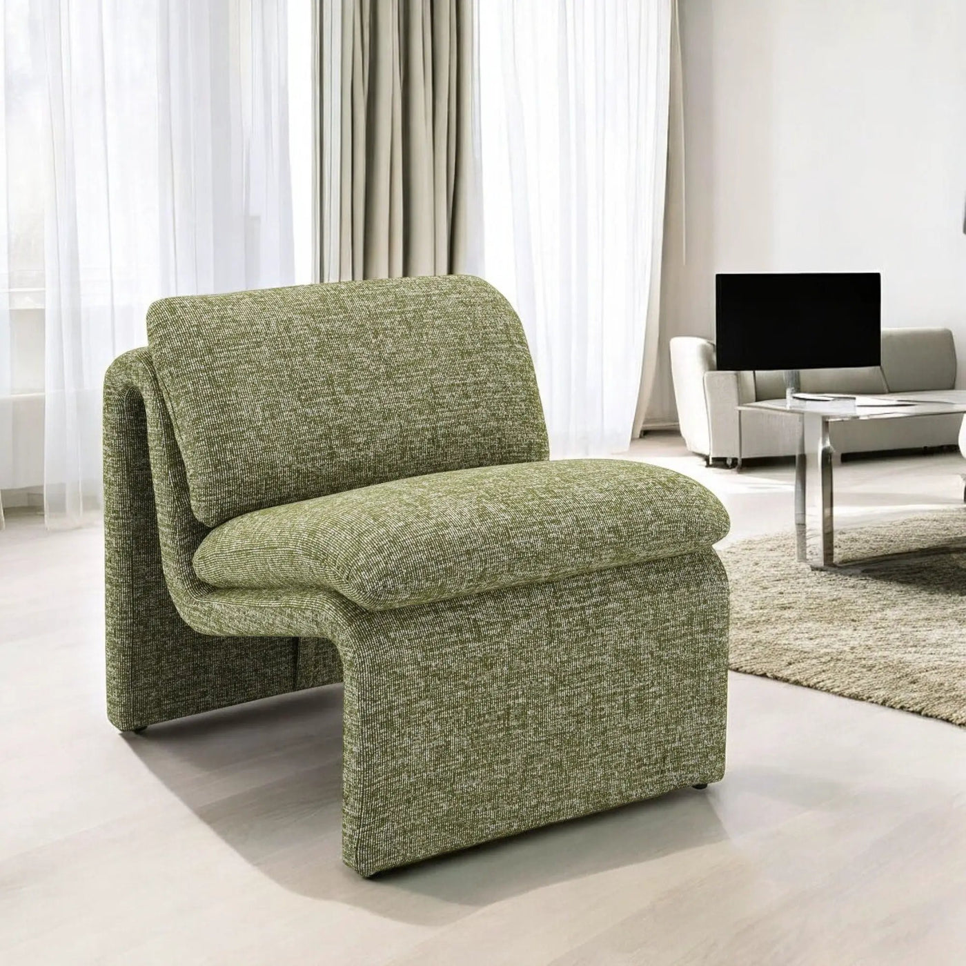 Jaeda - Innovative Elegance Accent Chair In Curved Shape by HouseOfZazla