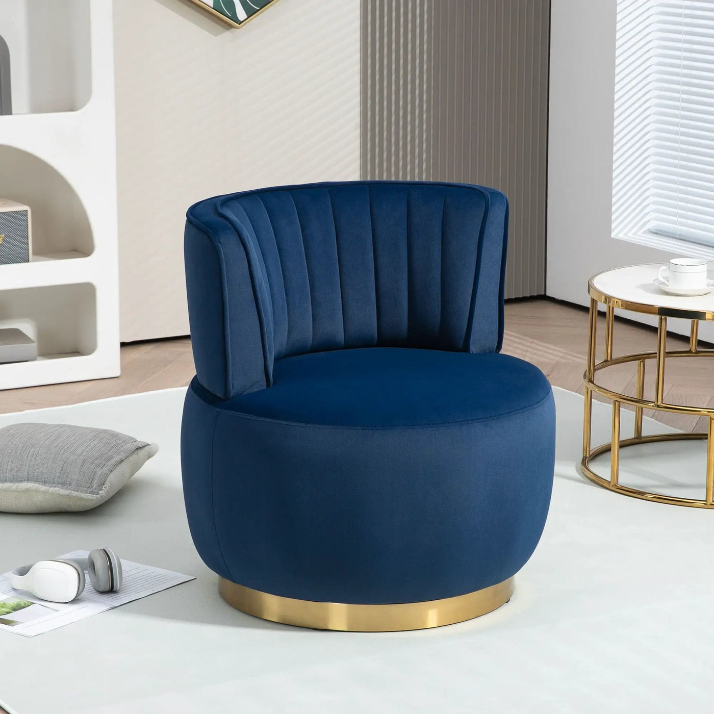 360 Degree Swivel Cuddle Barrel Accent Sofa Chair by HouseOfZazla