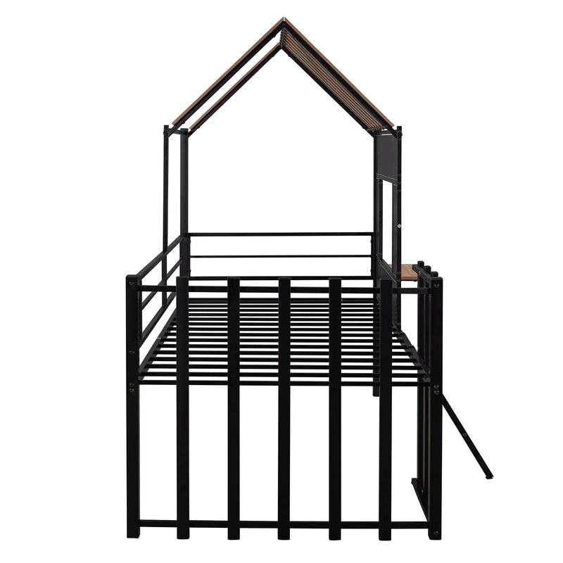 Loft Bed With Roof, Window, Guardrail, Ladder by HouseOfZazla