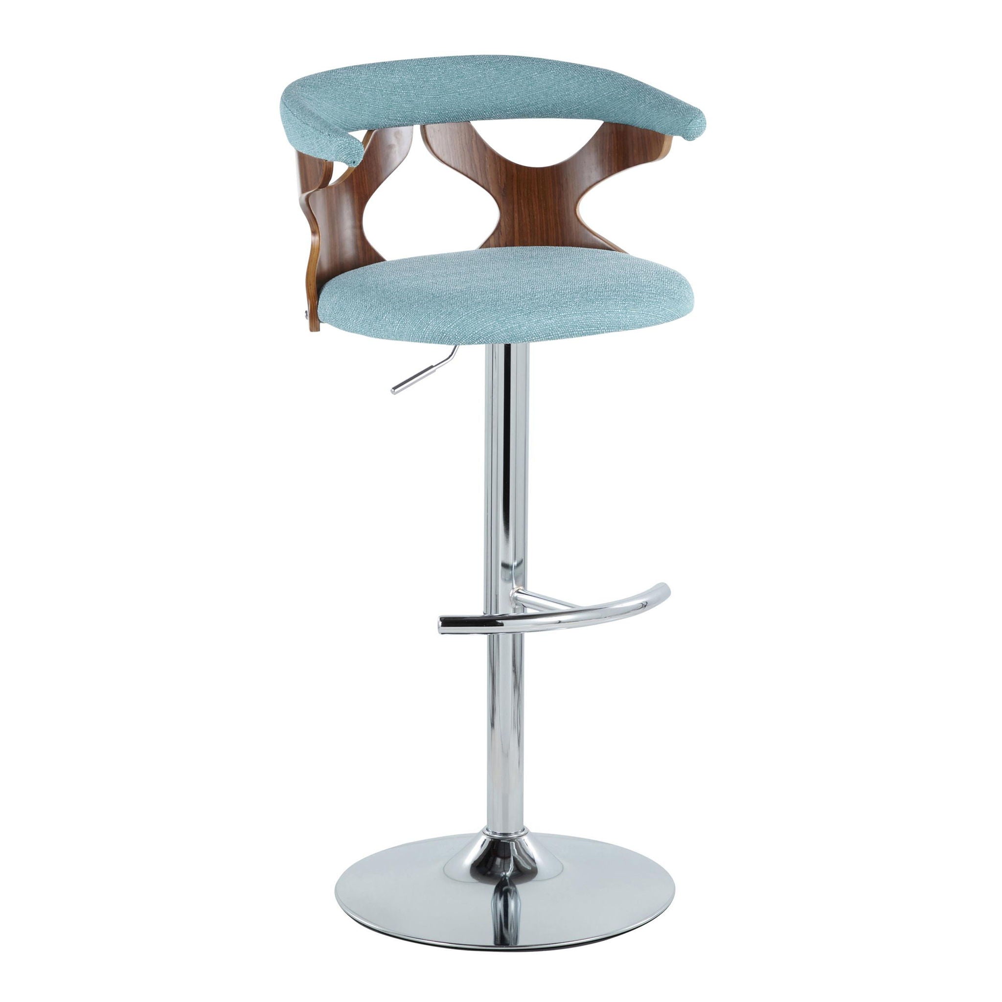 Gardenia - Mid Century Modern Adjustable Barstool With Swivel With Rounded T Footrest (Set of 2) by Unique Piece Furniture