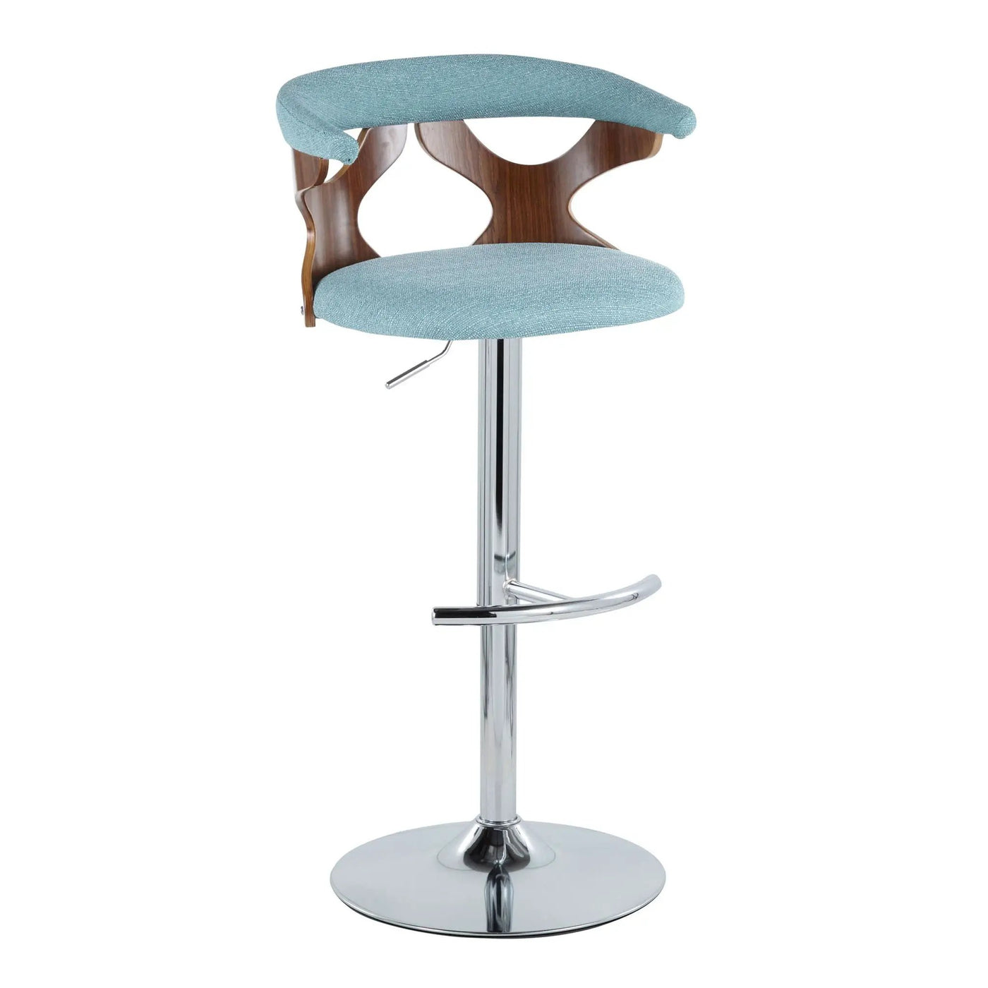 Gardenia - Mid Century Modern Adjustable Barstool With Swivel With Rounded T Footrest (Set of 2) by HouseOfZazla