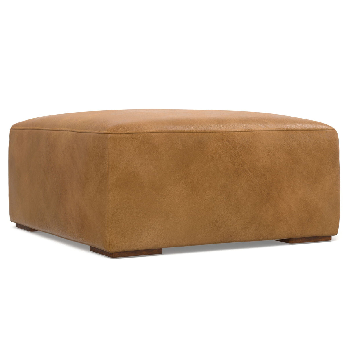 Light Brown Versatile Design Upholstered Ottoman with Medium Firm Cushion - Rex