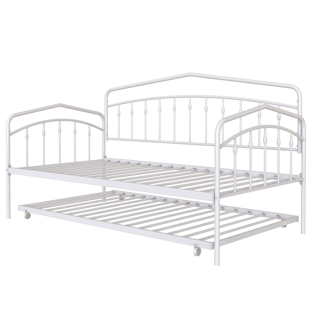 Fox Daybed With Twin Trundle - Metal Frame, Black or White, photo 17 of 29