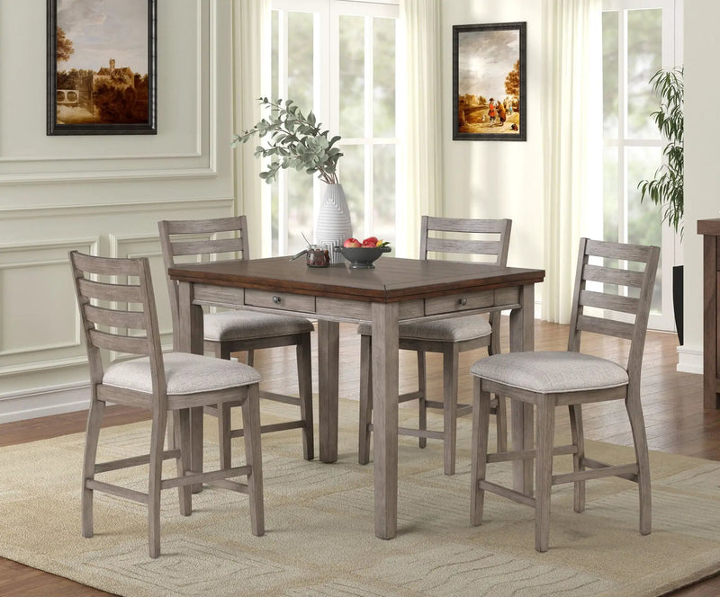 Counter Height 2 Tone 4 Drawer Dining Table - Gray by Unique Piece Furniture