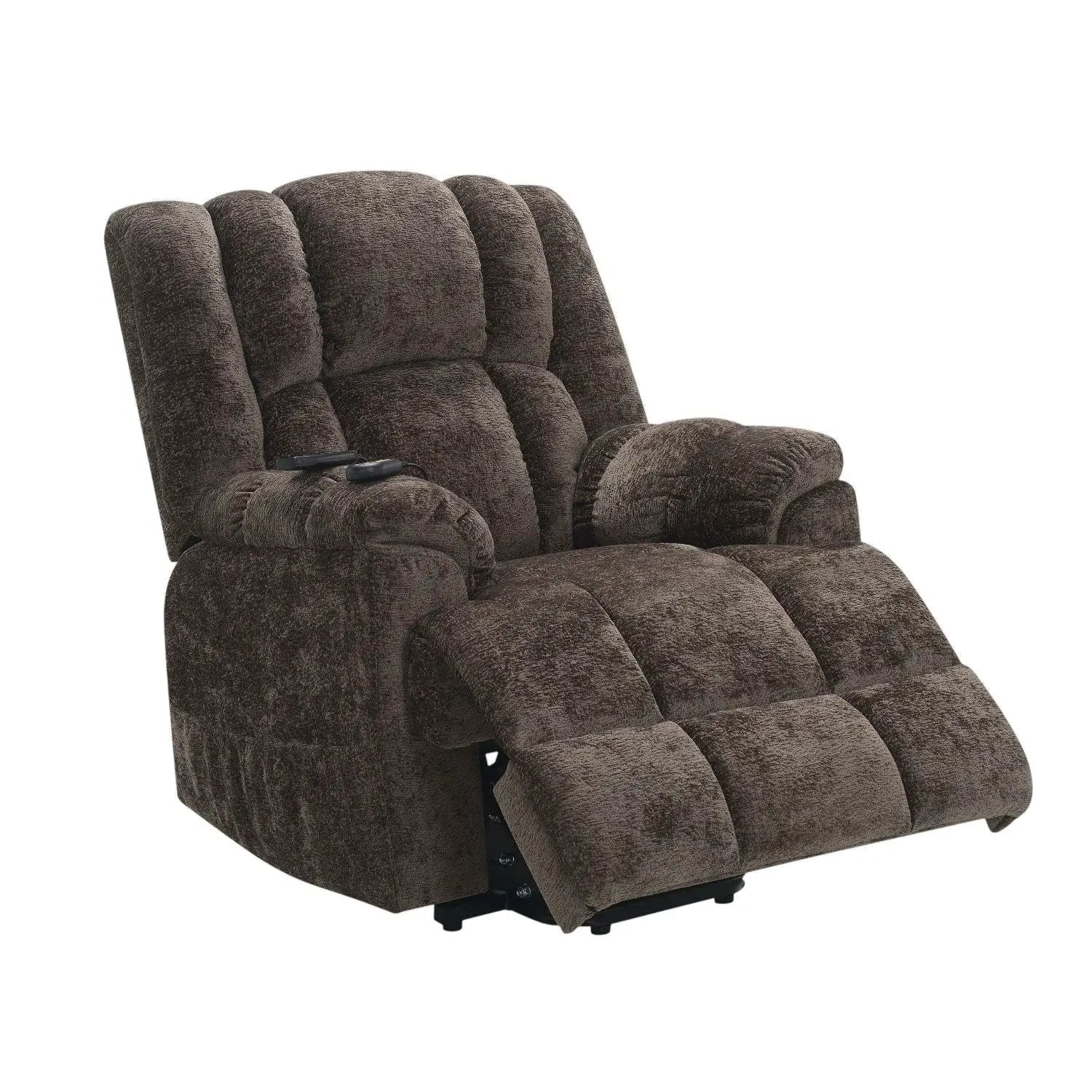 Power Motion Recliner With Lift Heating Massage Function - Brown by Unique Piece Furniture