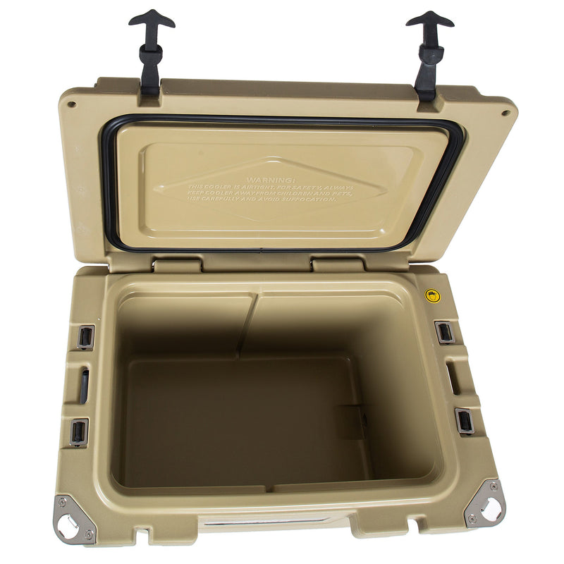 50 Quart Khaki Cooler, Ultra-Light Insulated Ice Chest by HouseOfZazla