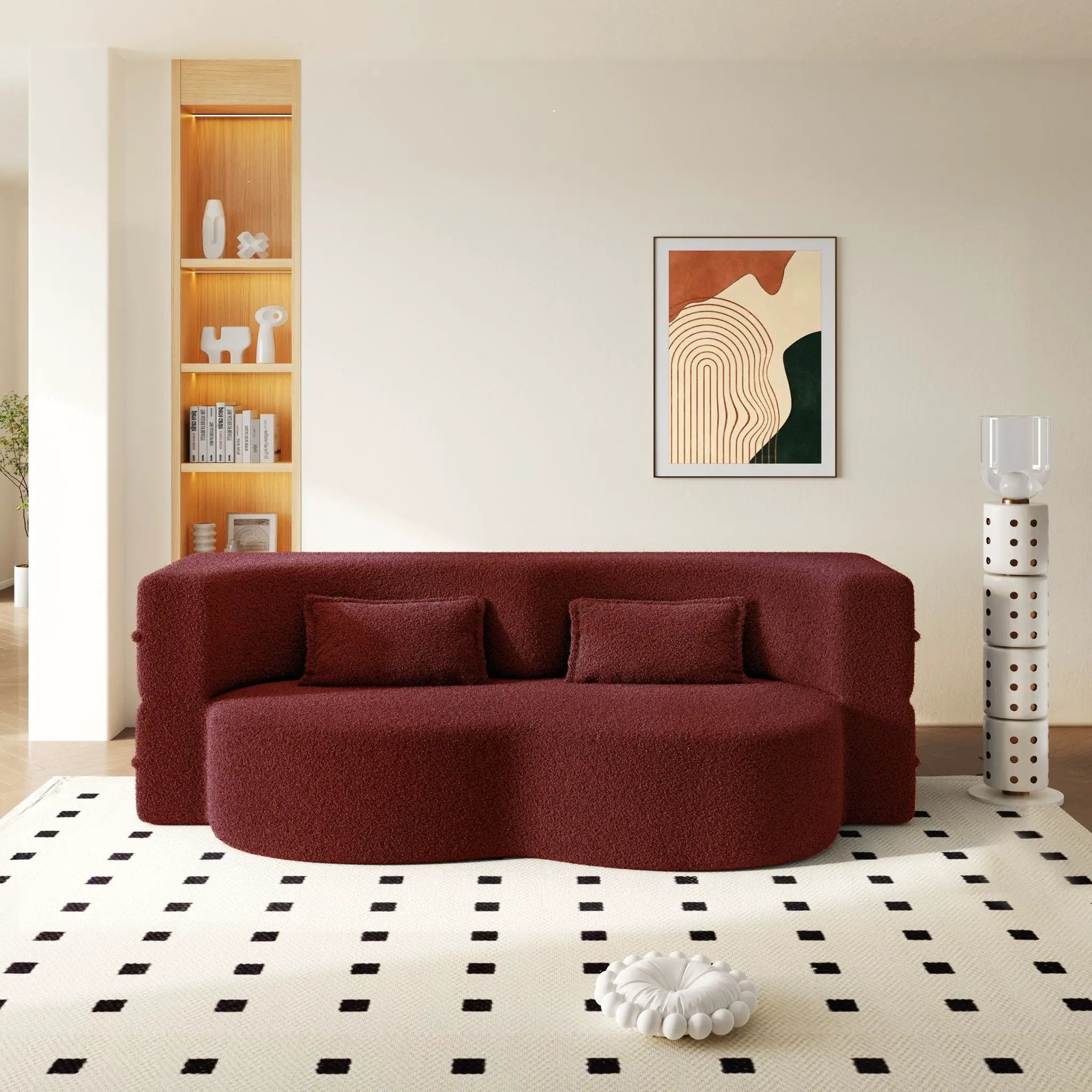 Modern Floor Sleeper Sofa Bed With 2 Pillows, Convertible Twin Size Folding Mattress For Living Room by HouseOfZazla