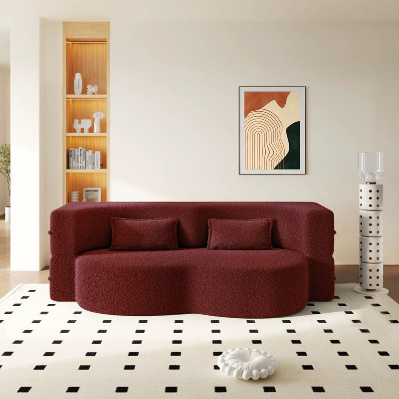 Modern Floor Sleeper Sofa Bed With 2 Pillows, Convertible Twin Size Folding Mattress For Living Room by HouseOfZazla