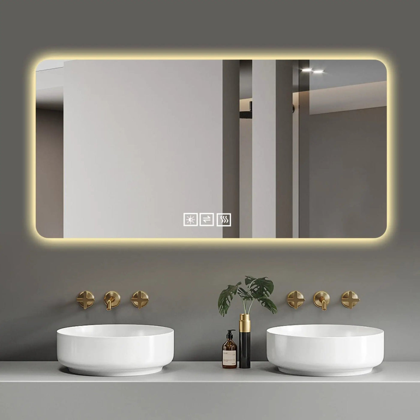 LED Bathroom Mirror With 3 Color Dimmable Backlight by HouseOfZazla