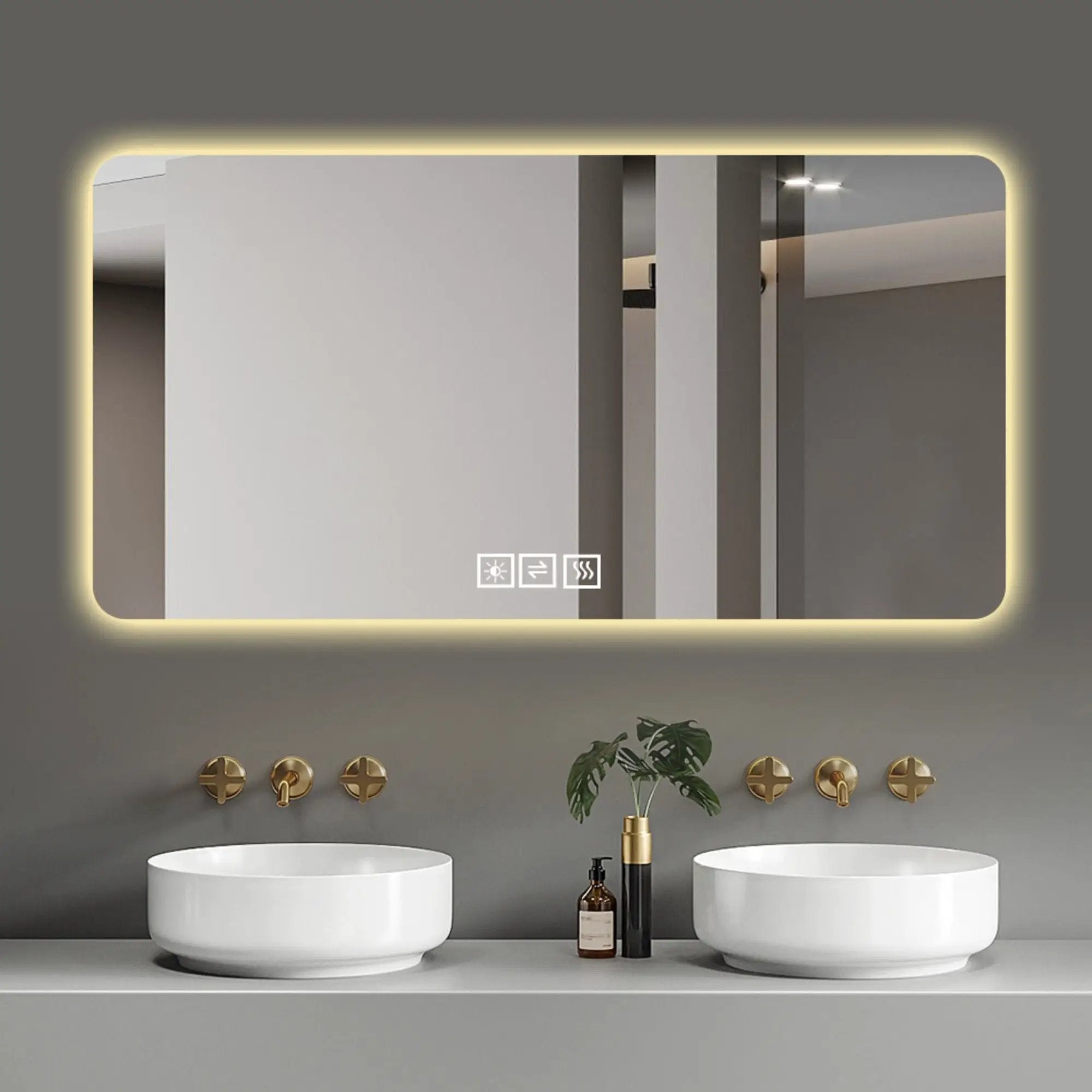 LED Bathroom Mirror With 3 Color Dimmable Backlight by HouseOfZazla