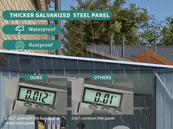 6x8FT Galvanized Steel Outdoor Storage Shed by HouseOfZazla