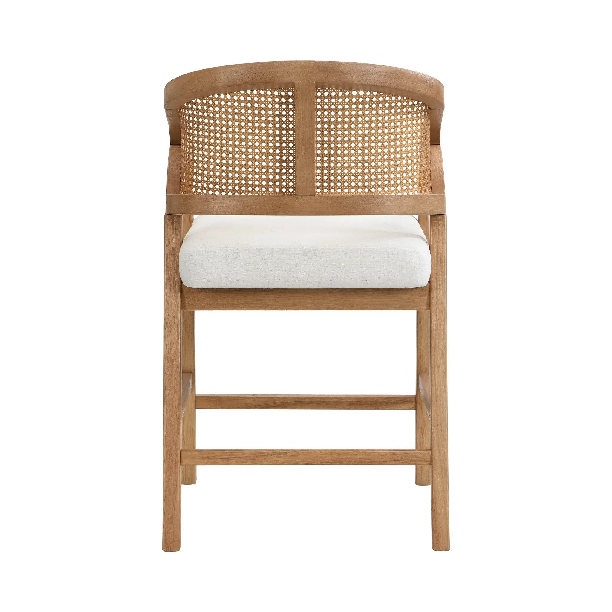 Wooden Frame Counter Stool with Rattan Back - Set of 2 by HouseOfZazla
