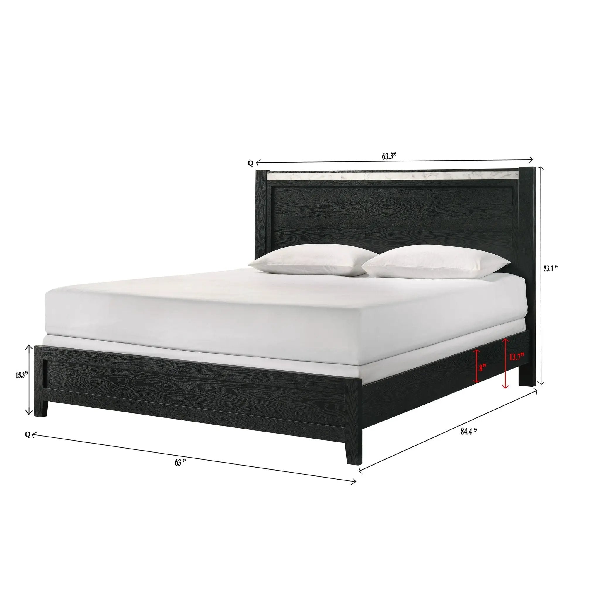Contemporary Panel Bed With Accents by HouseOfZazla