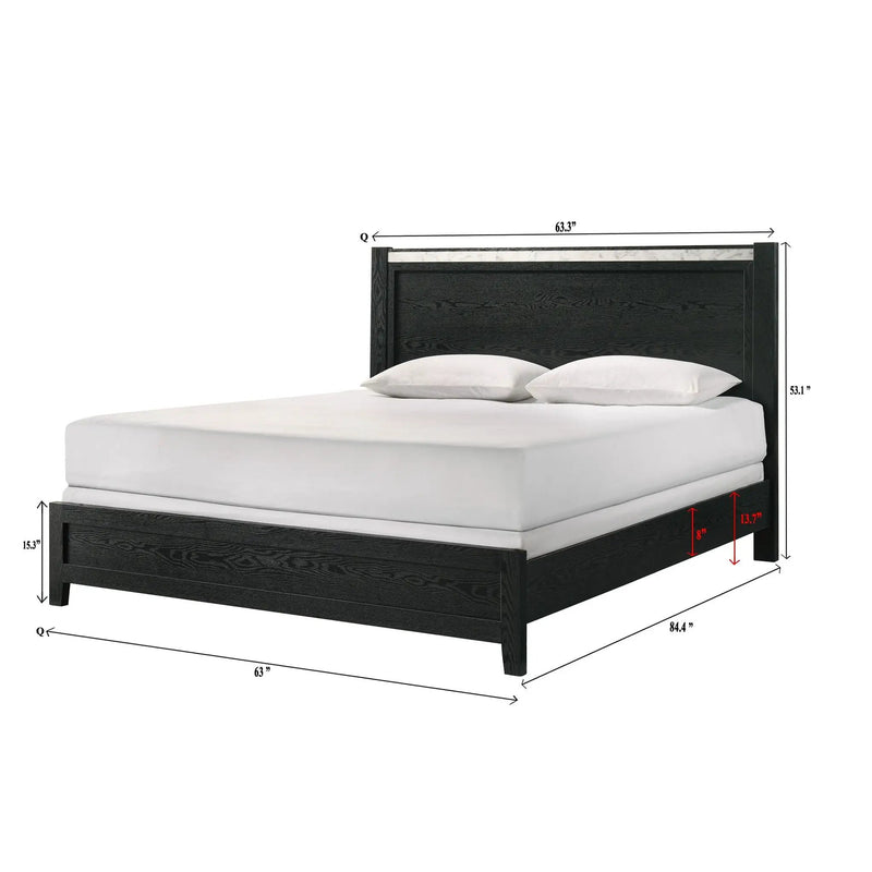Contemporary Panel Bed With Accents by HouseOfZazla