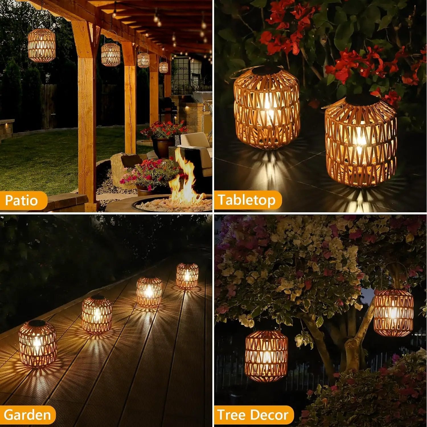 2 Pack Solar Lanterns Outdoor Waterproof by HouseOfZazla