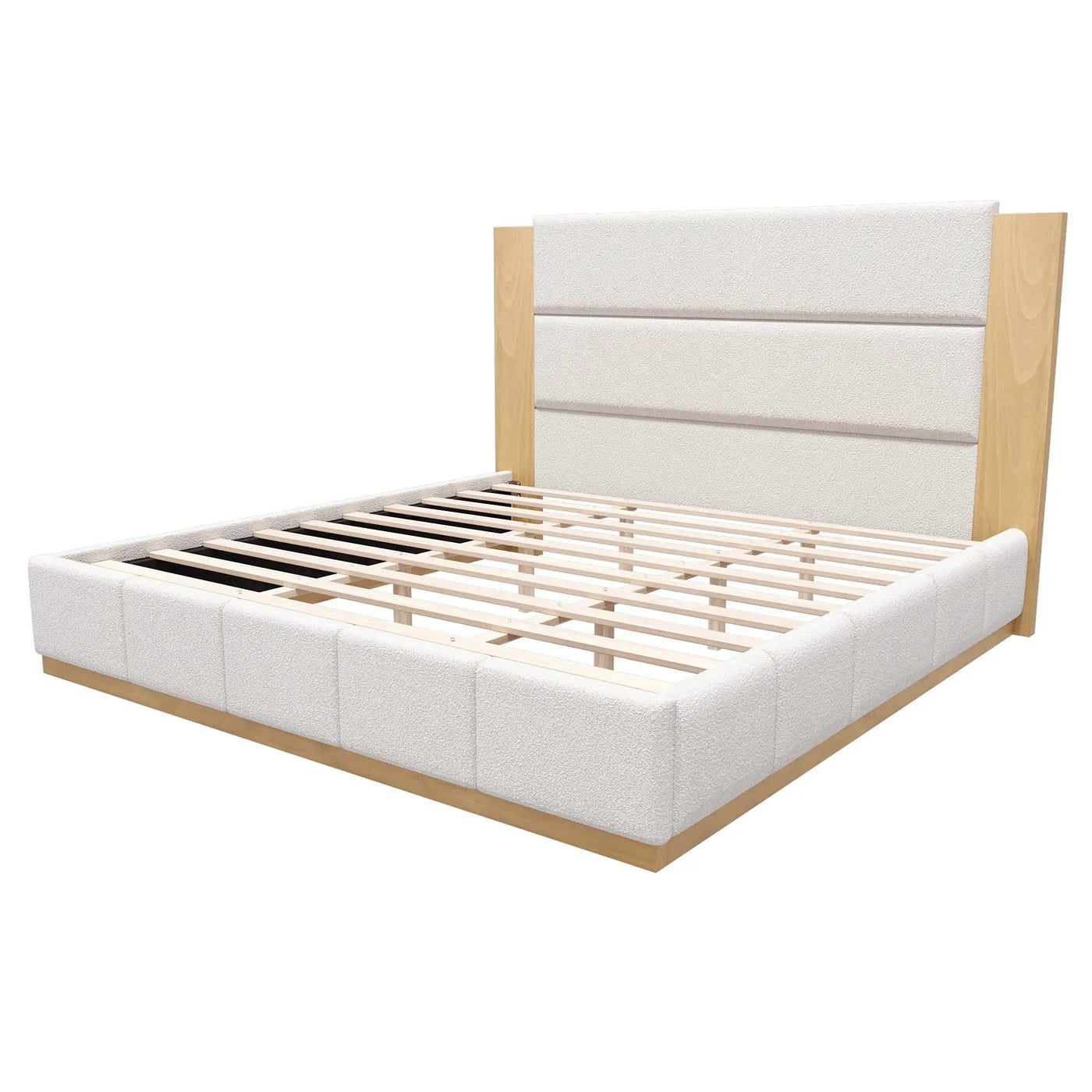 Modern Upholstered Platform Bed With Extended Headboard by HouseOfZazla