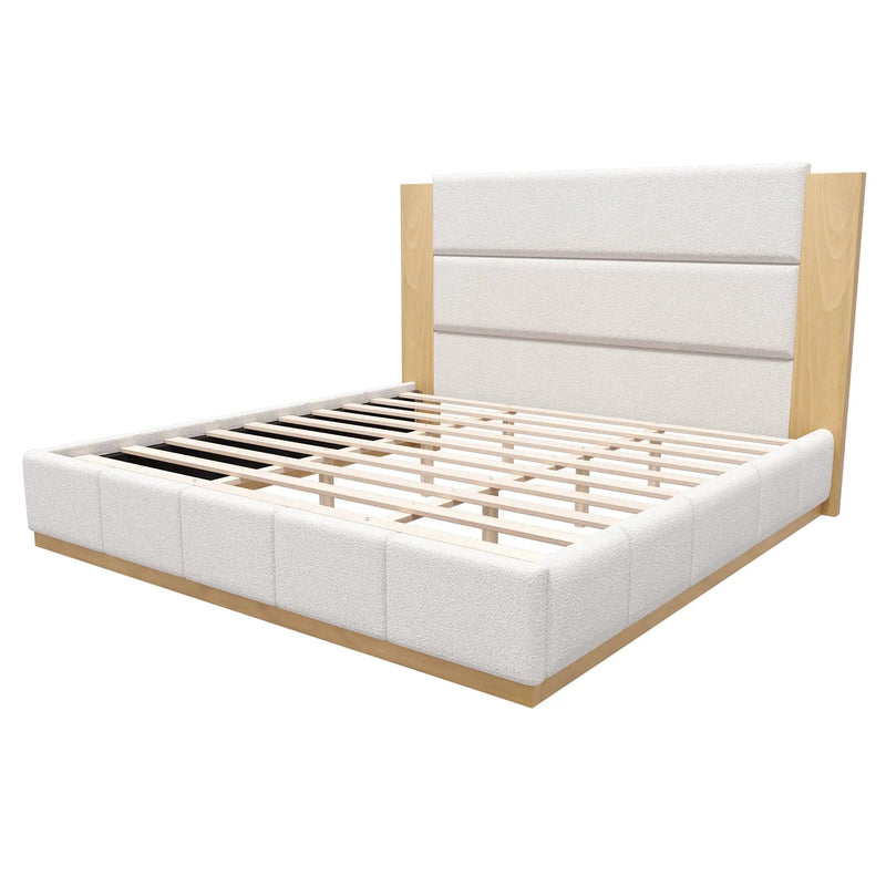 Modern Upholstered Platform Bed With Extended Headboard by HouseOfZazla