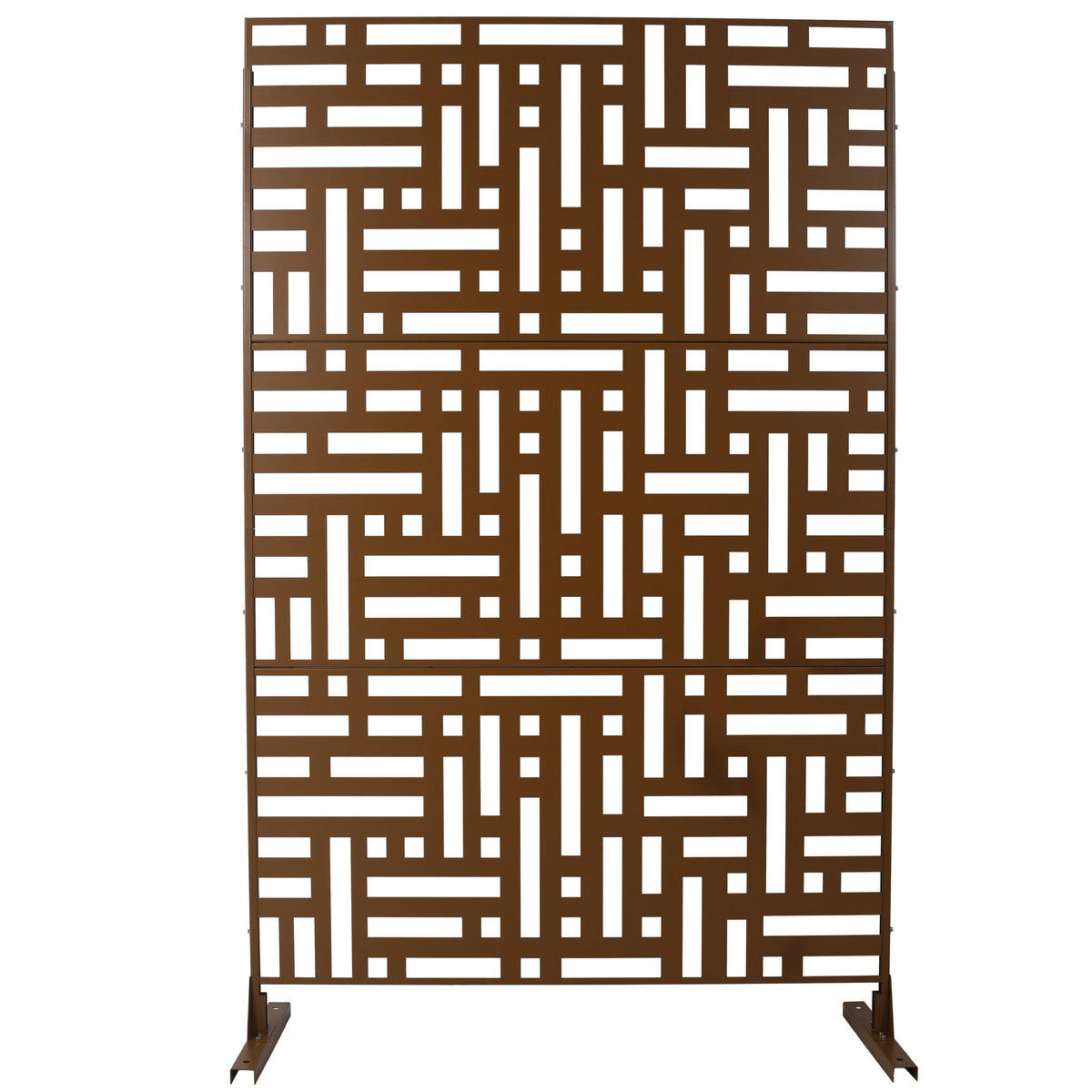 Freestanding Metal Privacy Screen Room Divider with Durable Design - Black, White, or Dark Brown, photo 3 of 40