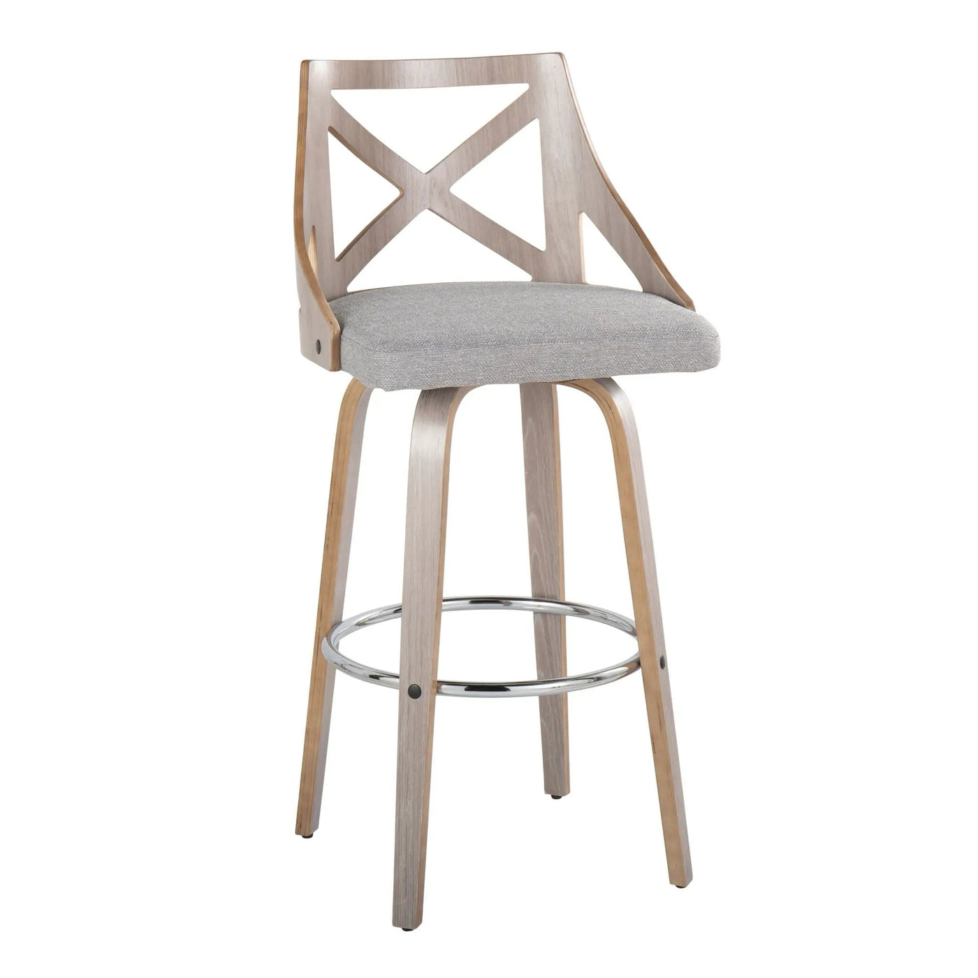 Charlotte - Farmhouse Fixed Height Bar Stool With Round Footrest (Set of 2) by HouseOfZazla