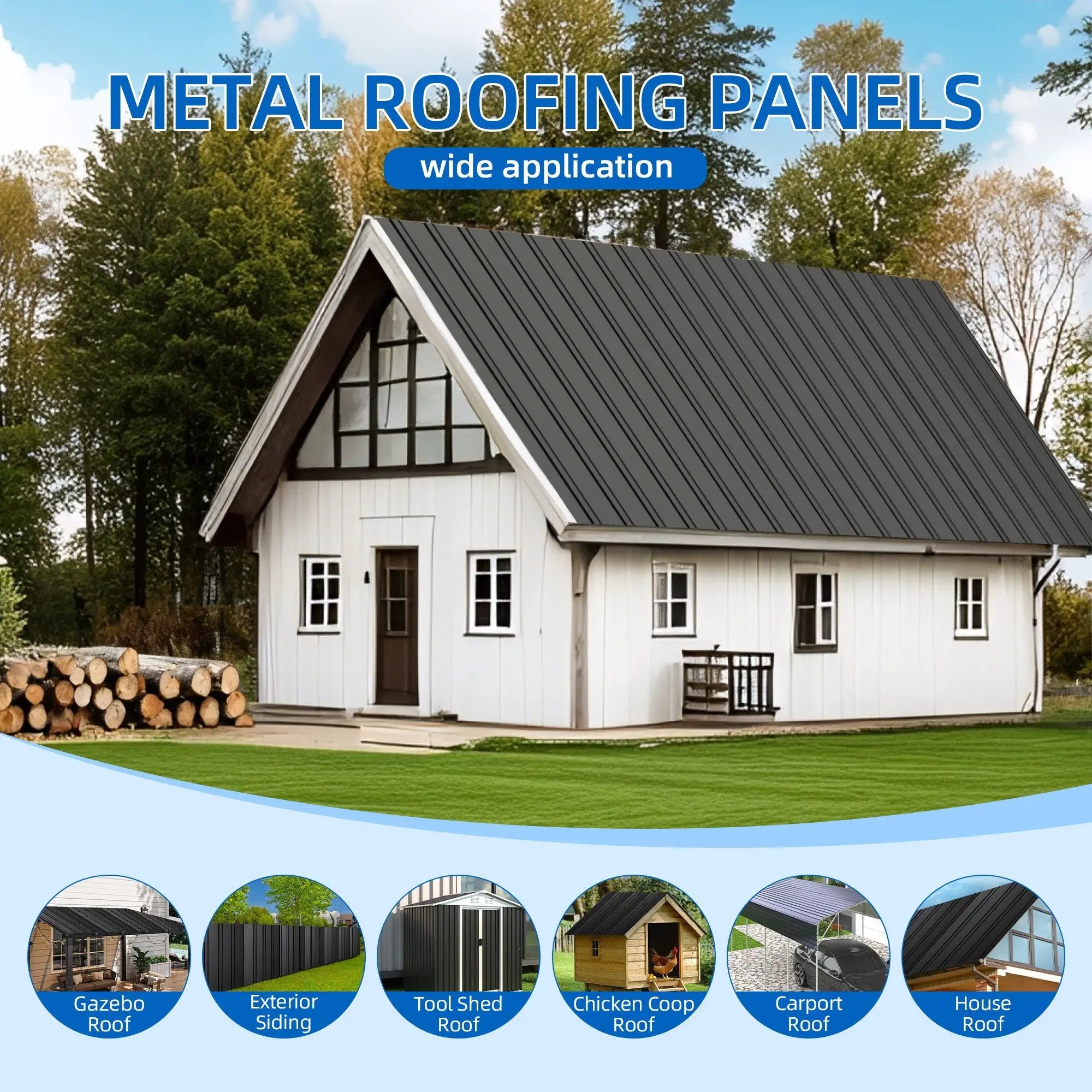 Metal Roof Panel Length 61IN Galvanized Roof Panels by HouseOfZazla