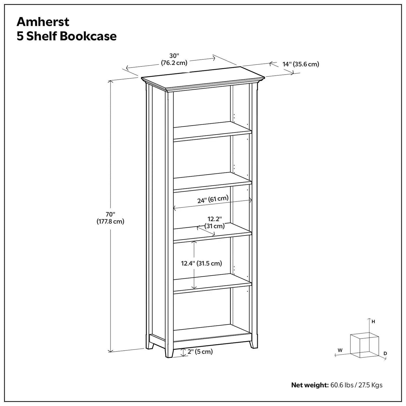 Amherst - Bookcase With Adjustable Shelves by HouseOfZazla