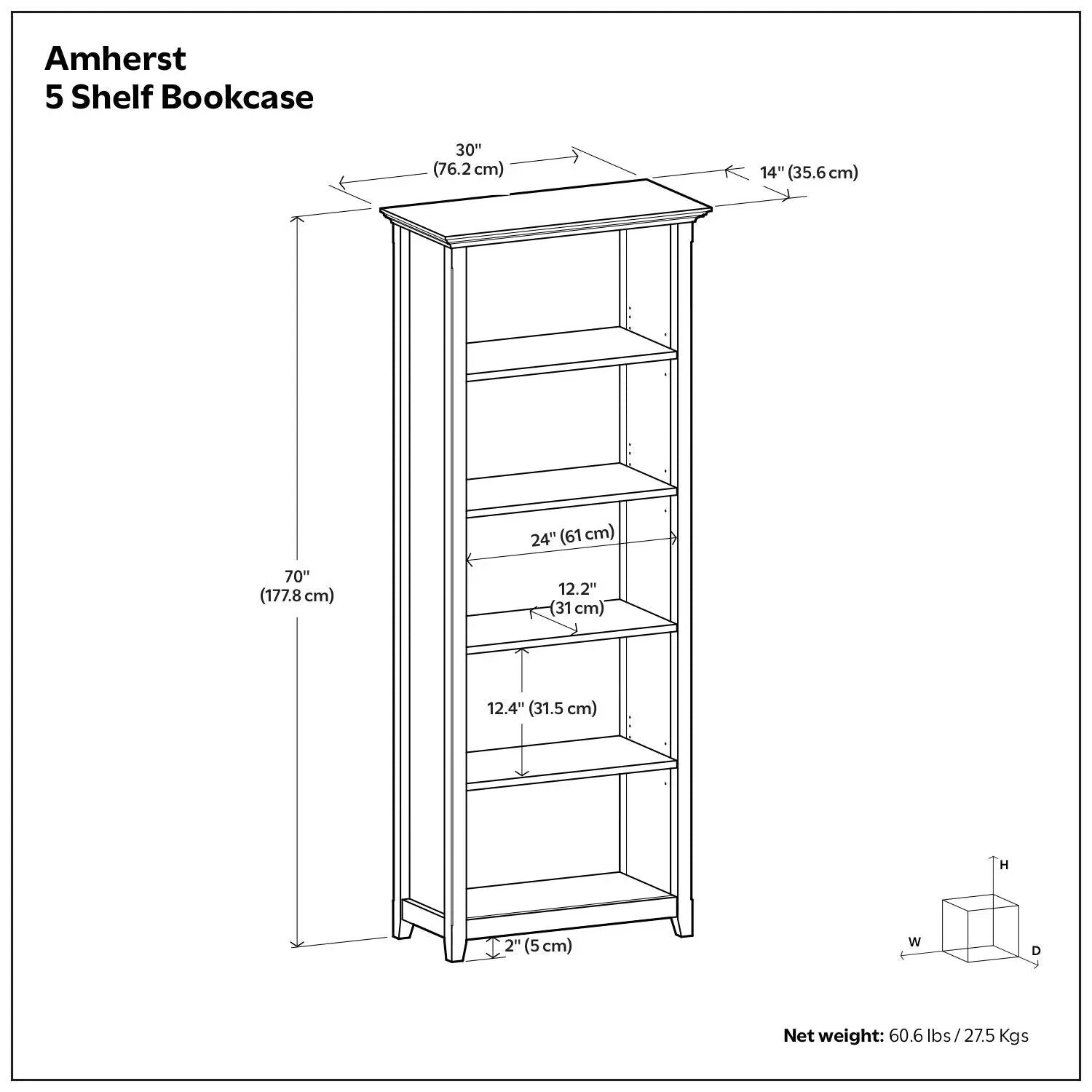 Amherst - Bookcase With Adjustable Shelves by HouseOfZazla