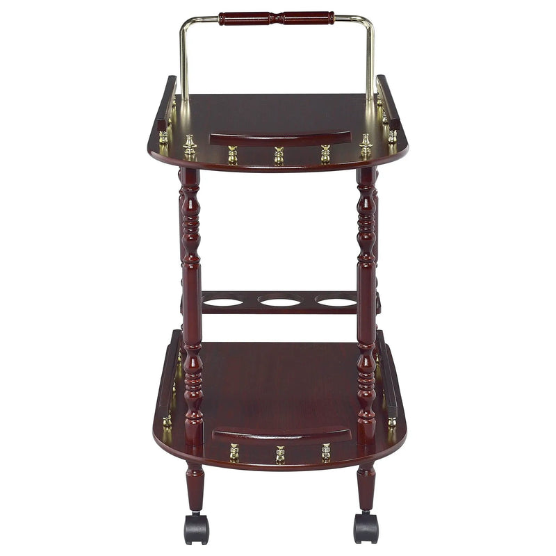 Palmer 2-tier Rectangular Wood Bar Cart Merlot by Unique Piece Furniture