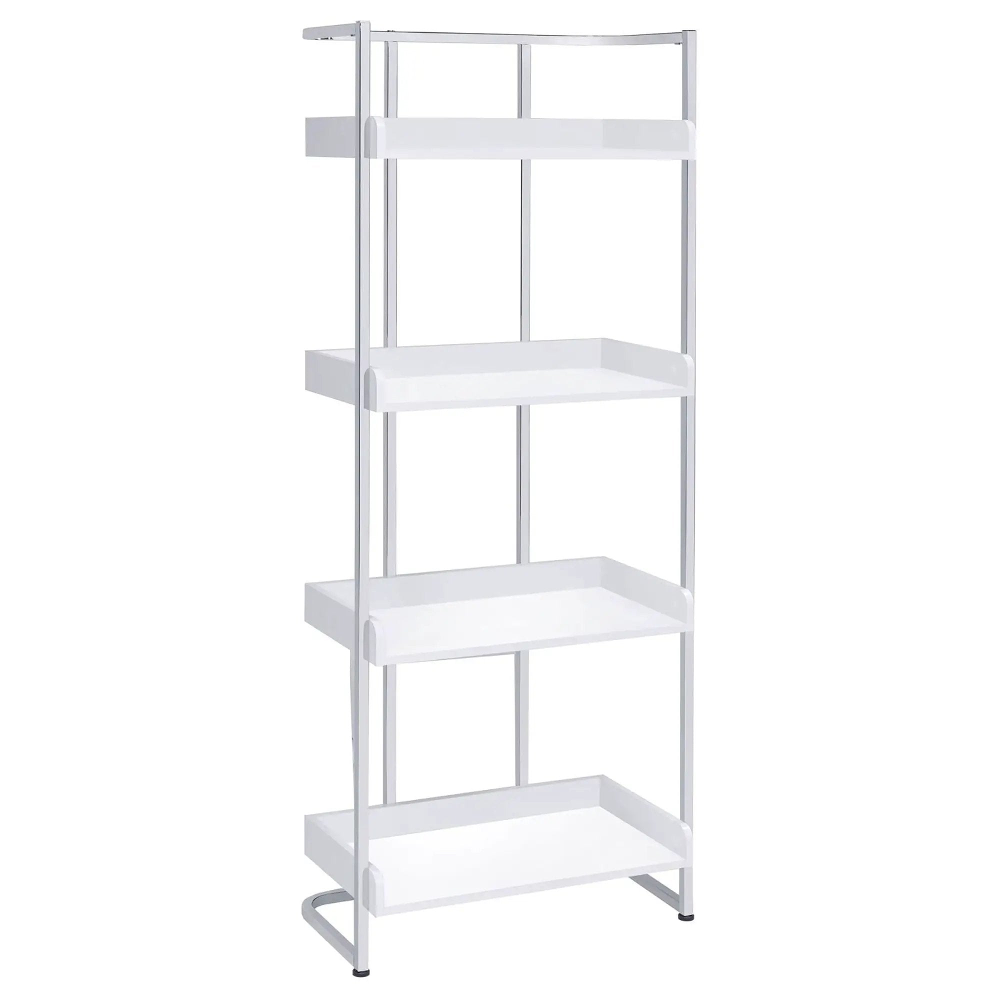 4 Shelf Open Back Bookcase With Accents - White by HouseOfZazla