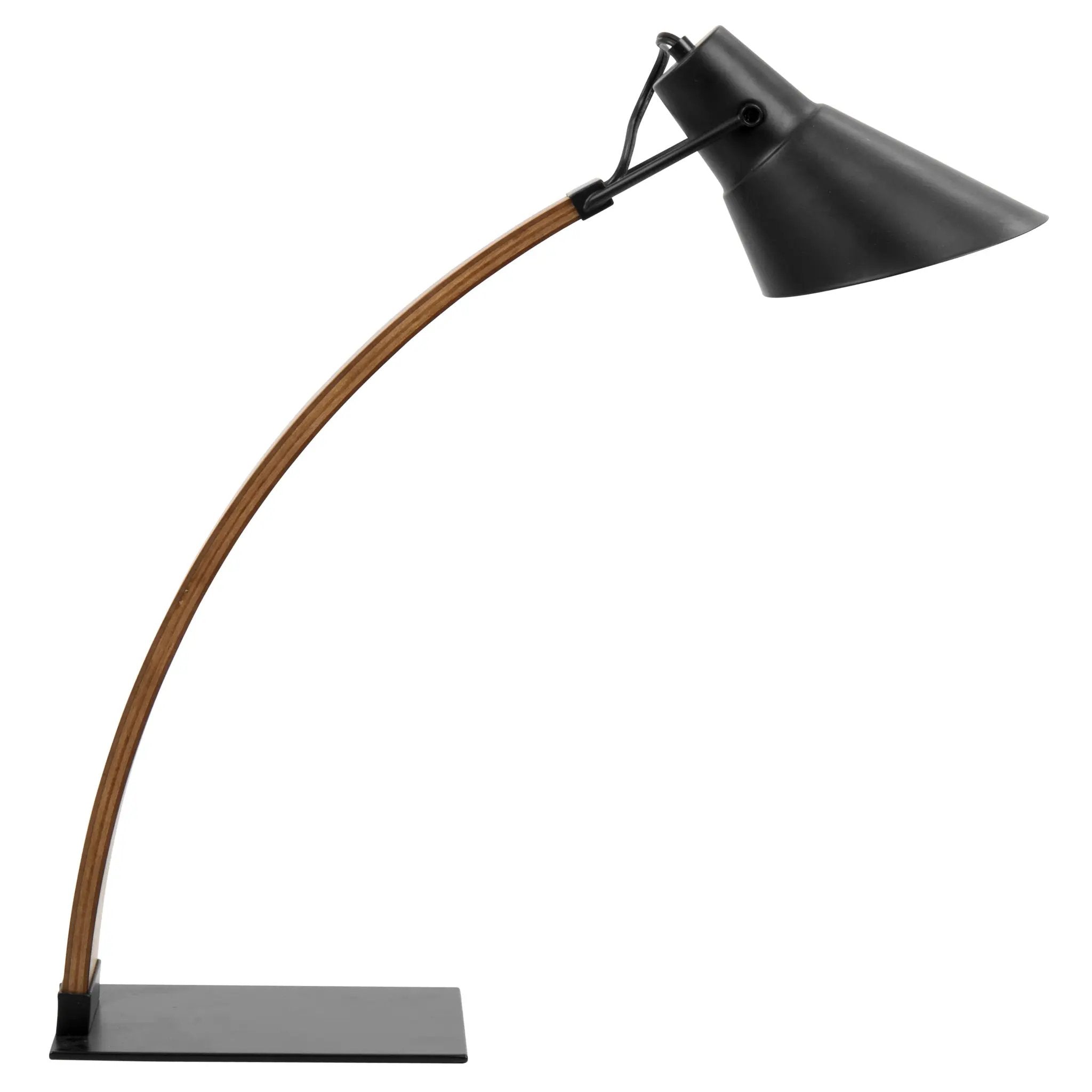 Noah Mid-Century Modern Table Lamp in Walnut and Black by HouseOfZazla