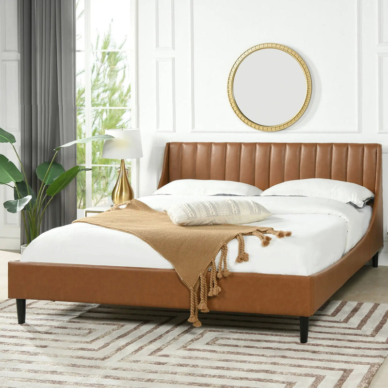 Aspen - Vertical Tufted Modern Headboard Platform Bed Set by Unique Piece Furniture