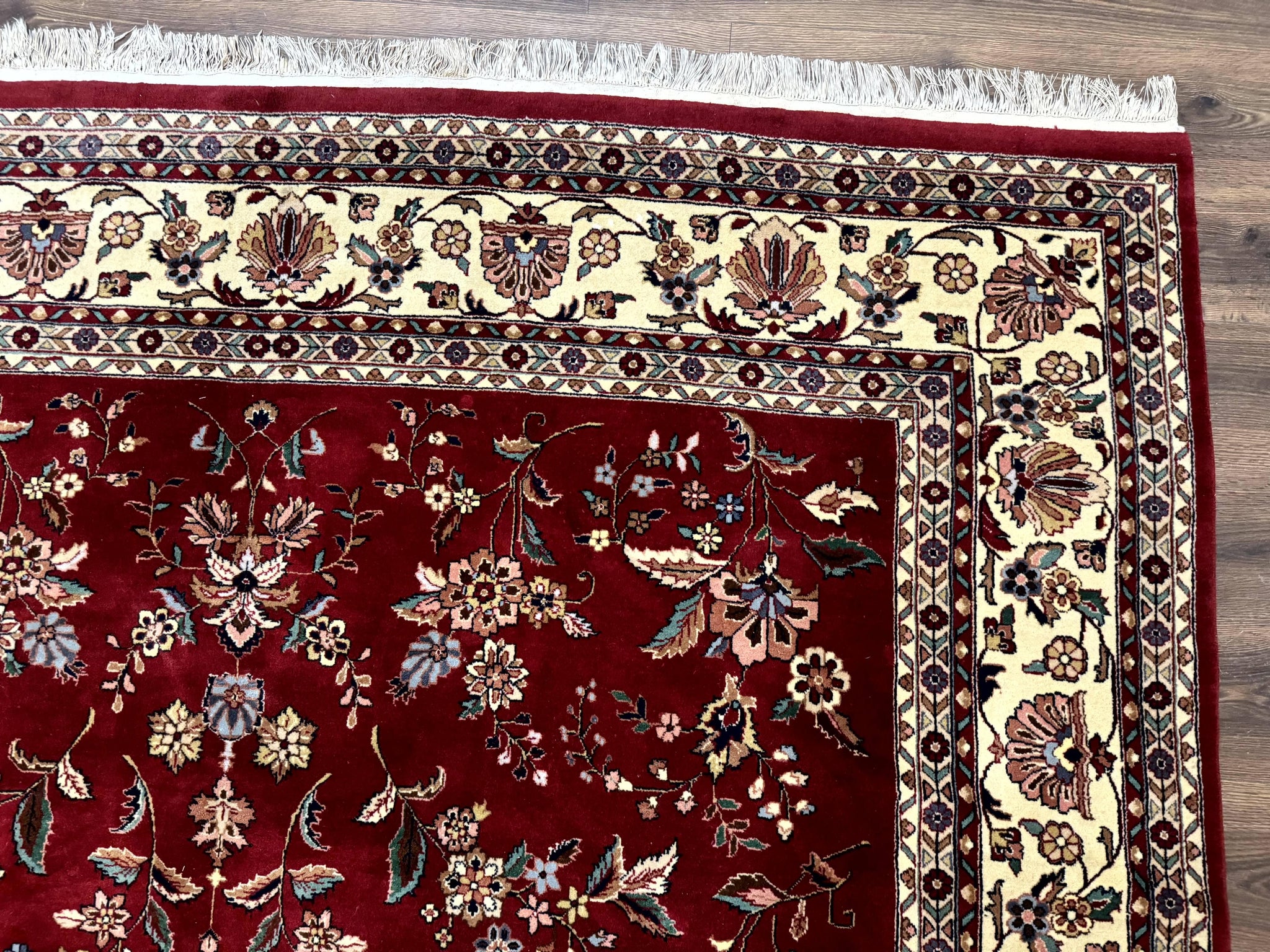 Indo Persian Rug 8x10, Red and Cream, Floral, Pande Cameron by Jewel Rugs