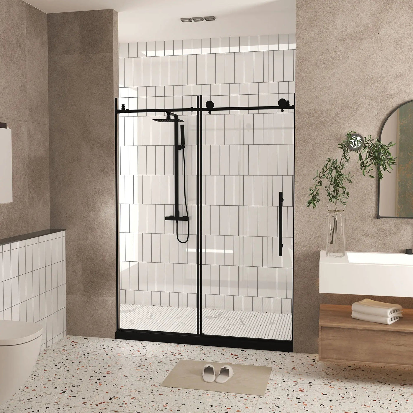 Frameless Shower Door With Handle by HouseOfZazla